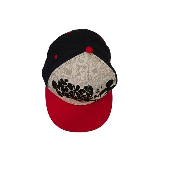Mickey Mouse Cap Snap Back Red Graffiti Hip Hop Skater Cartoon Disney - Picture 1 of 4